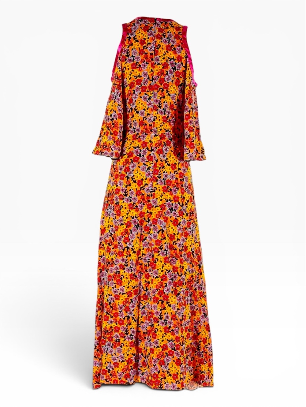 Marni Runway Floral Cold Shoulder Maxi Dress Resort 2021 IT 40 US 4 Risso